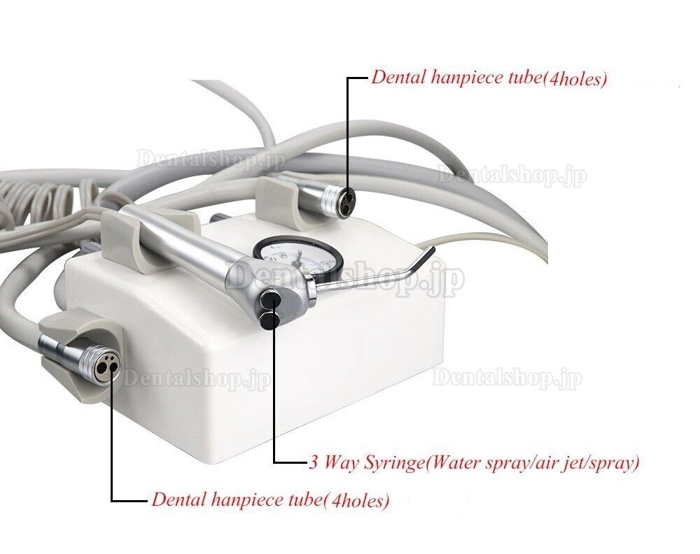 歯科用壁掛け式ポータブルタービンユニット4H（3ウェイシリンジ＋フットペダル制御）
